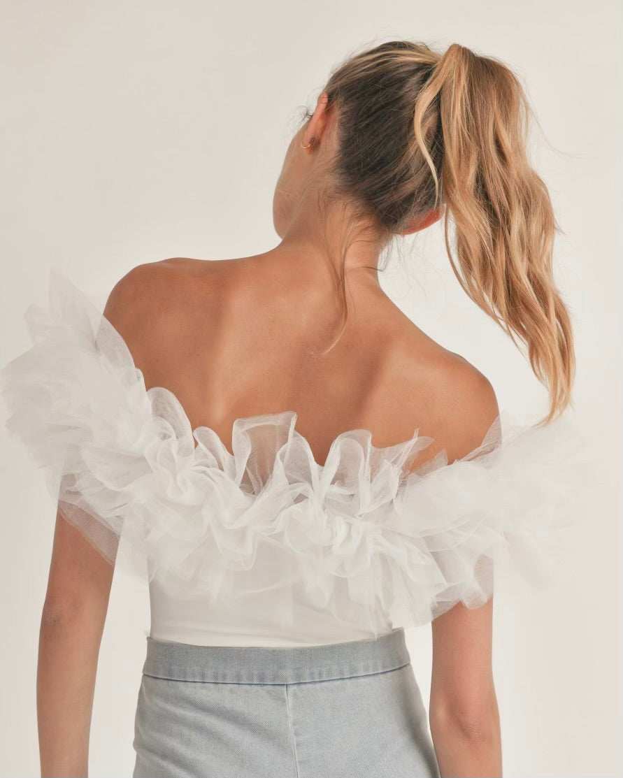 Tulle Ruffle Bodysuit