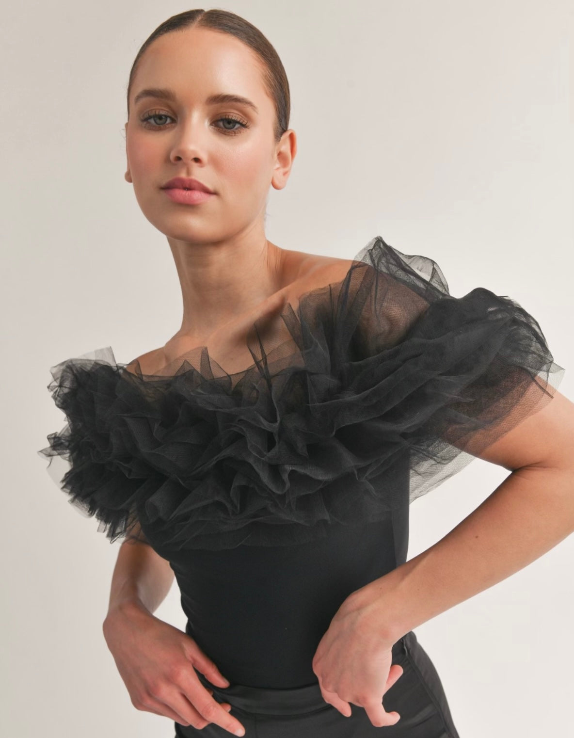 Tulle Ruffle Bodysuit